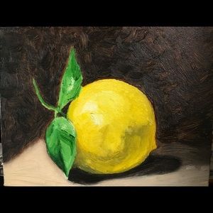 Original Oil Painting Lemon